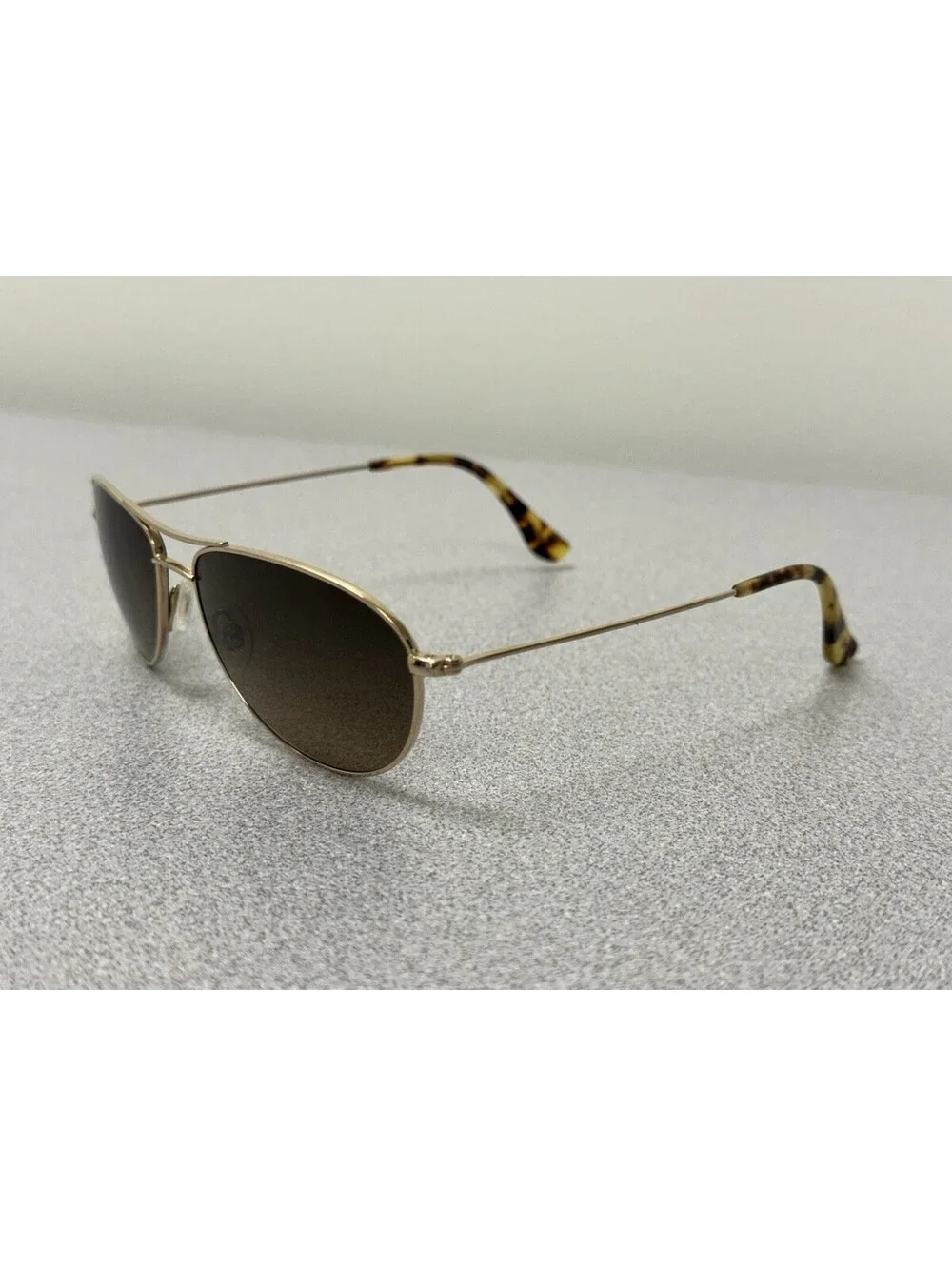 Maui Jim Baby Beach MP-SG Aviator Sunglasses Gold Titanium, Polarized Lens *READ